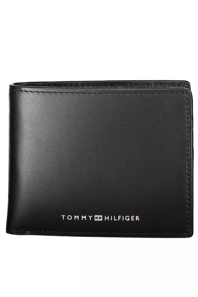 

Черный кожаный мужской кошелек Tommy Hilfiger