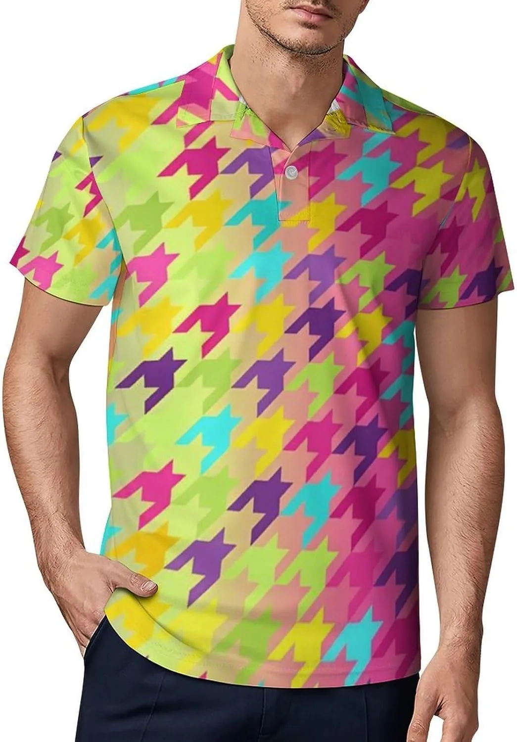 Футболка Black Houndstooth с коротким рукавом для тенниса Dry Fit