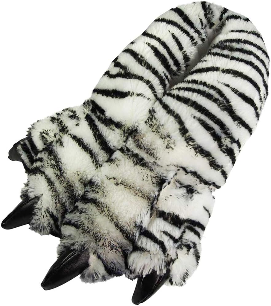 

Тапочки NORTY в виде меховой лапы с когтями для малышей, детей и взрослых - уютный плюшевый дизайн - идеально подходят для мальчиков, девочек, мужчин и женщин - домашняя обувь, белый