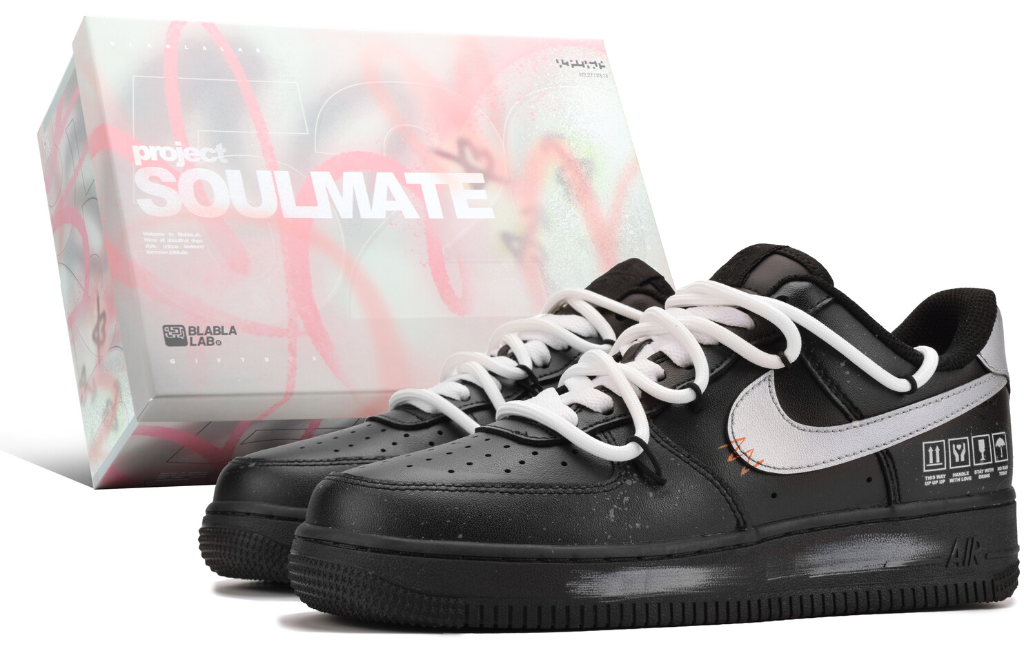 

Кроссовки Nike Air Force 1 Skateboard Shoes Women's Low-Top Black White, Черный, Кроссовки Nike Air Force 1 Skateboard Shoes Women's Low-Top Black White