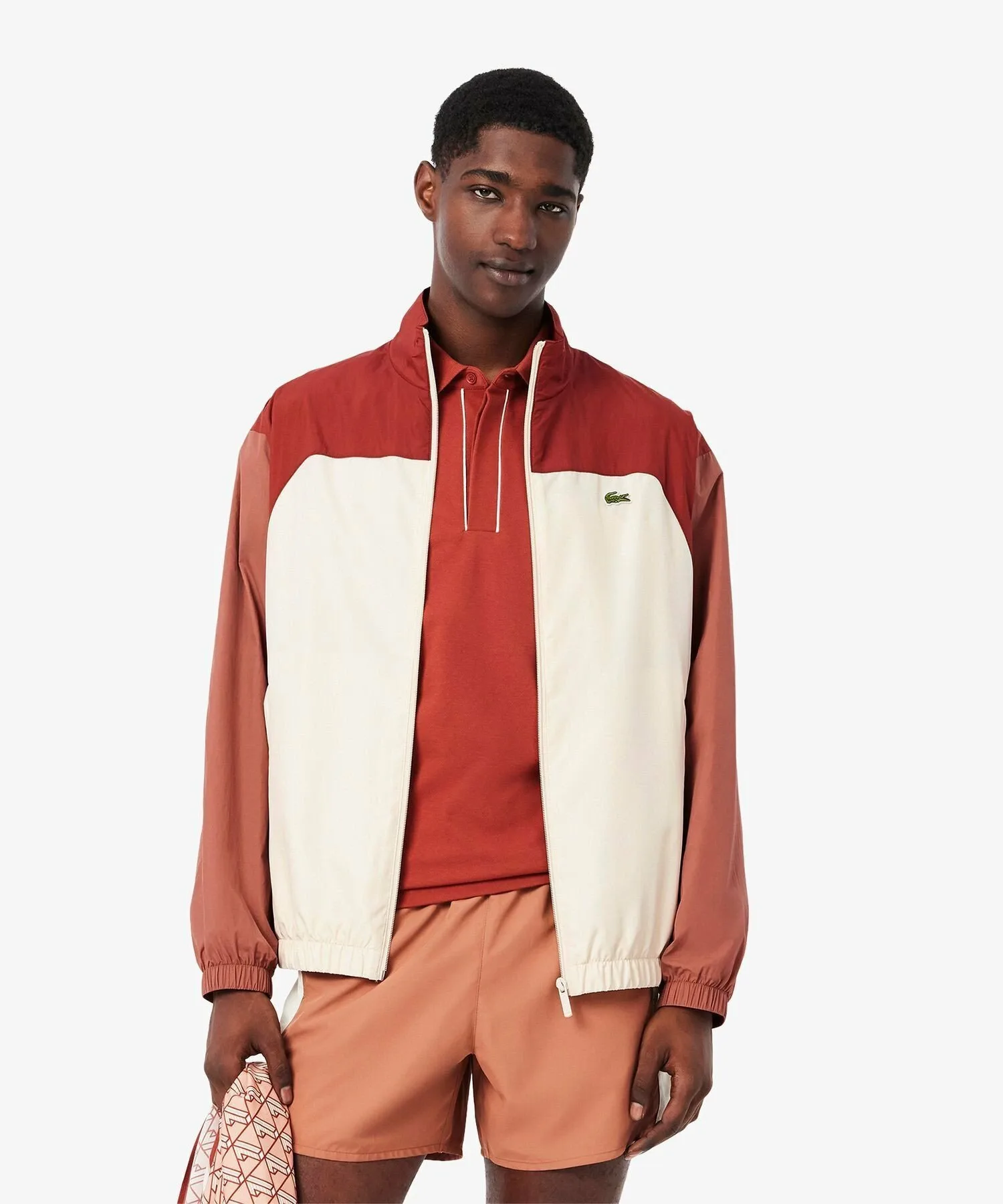 Трехцветная водоотталкивающая спортивная куртка LACOSTE, Red
