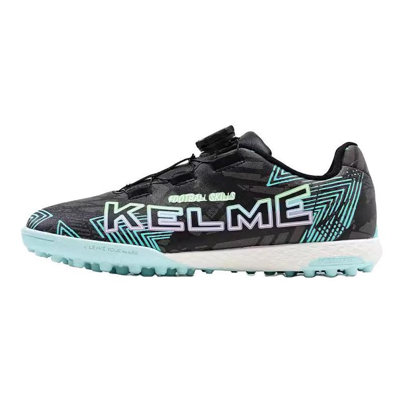 

Антискользящие износостойкие низкие детские футбольные бутсы Black Green Kids' KELME