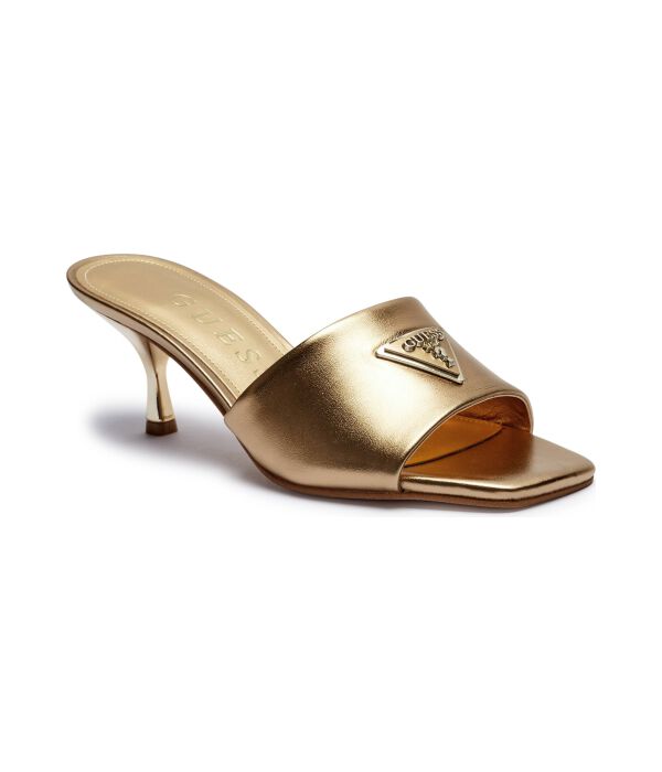 Босоножки женские Guess на каблуке, золотой