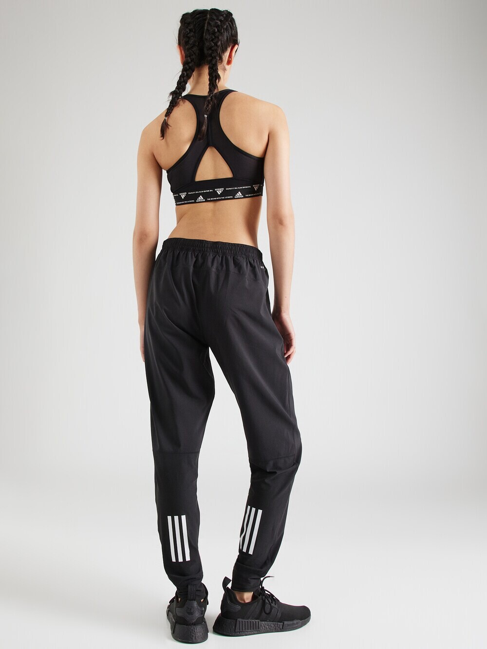 Зауженные тренировочные брюки Adidas Own The Run, черный — фото 4