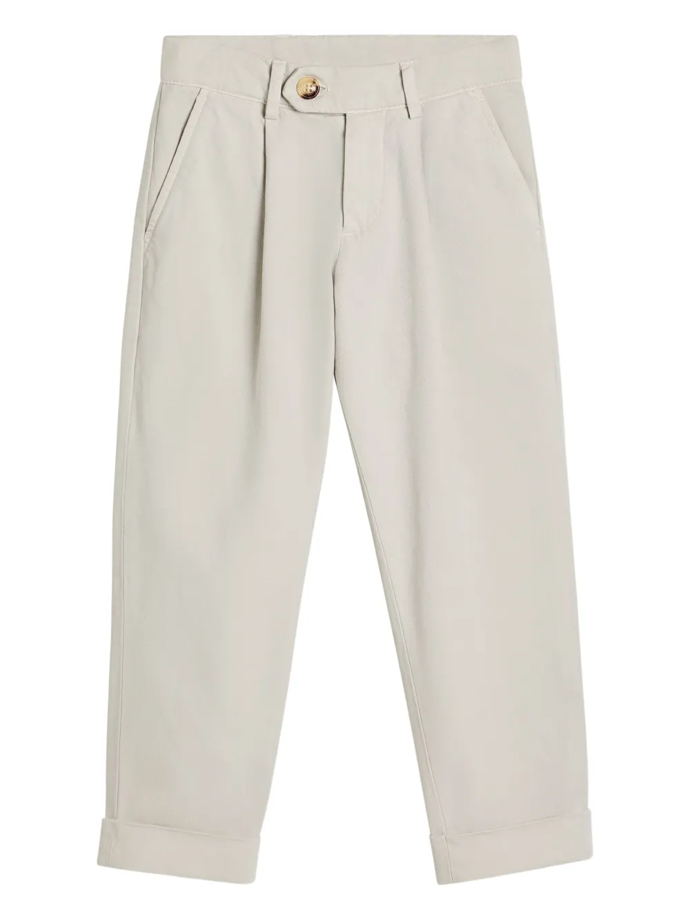 

Брюки-чинос из габардина Brunello Cucinelli Kids, белый
