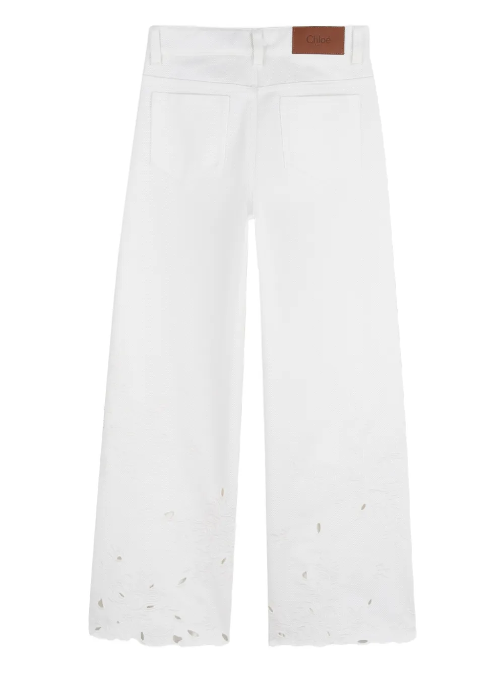 Брюки с цветочным узором Chloe Kids, белый — фото 2