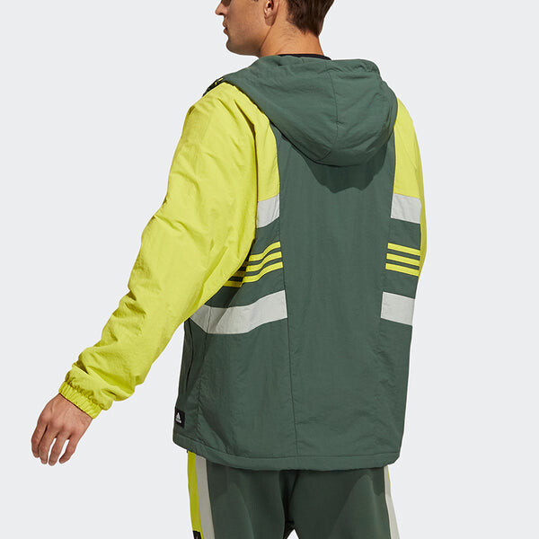 Куртка мужская повседневная спортивная куртка с капюшоном зеленая Adidas, зеленый — фото 3