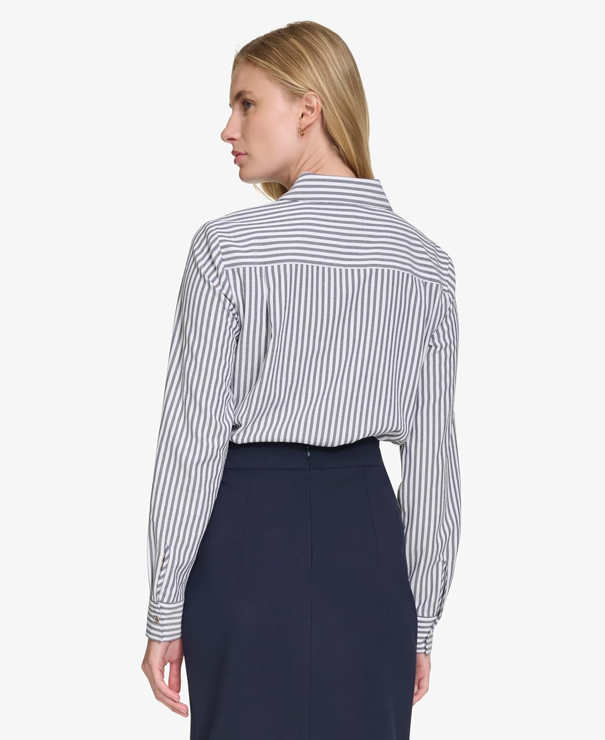 Женская рубашка на пуговицах с длинным рукавом от Tommy Hilfiger, Midnight/Ivory — фото 4
