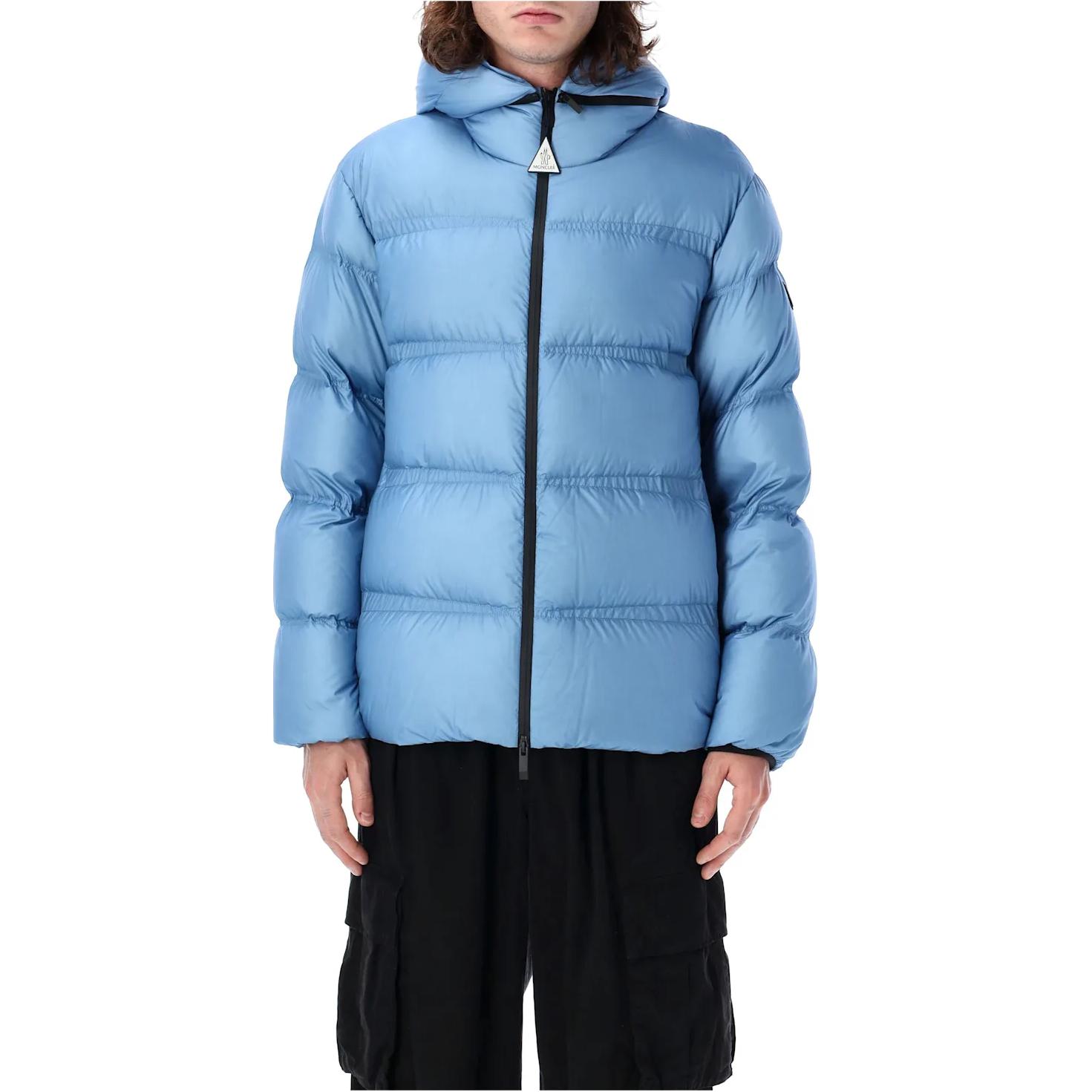 Короткая утепленная куртка Masac Zip Up Moncler, светло-голубой — фото 4