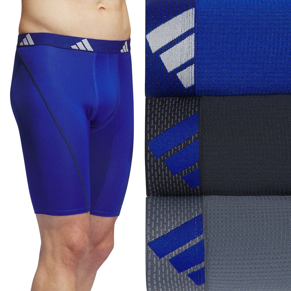 

Мужские длинные боксеры из сетки adidas Sport Performance (3 пары) Adidas, цвет Blue Gray