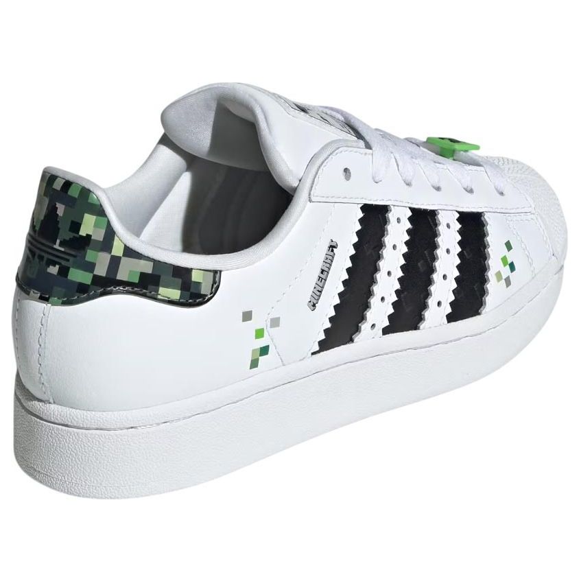 Кроссовки (GS) adidas x Minecraft Superstar Creepers 'White Core Black', белый — фото 4