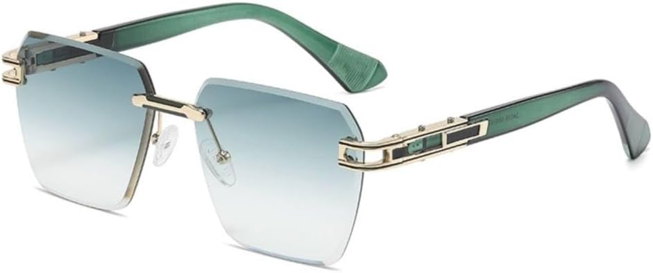 

Солнцезащитные очки без оправы квадратной формы для женщин, солнцезащитные очки без оправы для мужчин, линзы с градиентом, металлическая оправа, маленькие очки generic, C7 Green