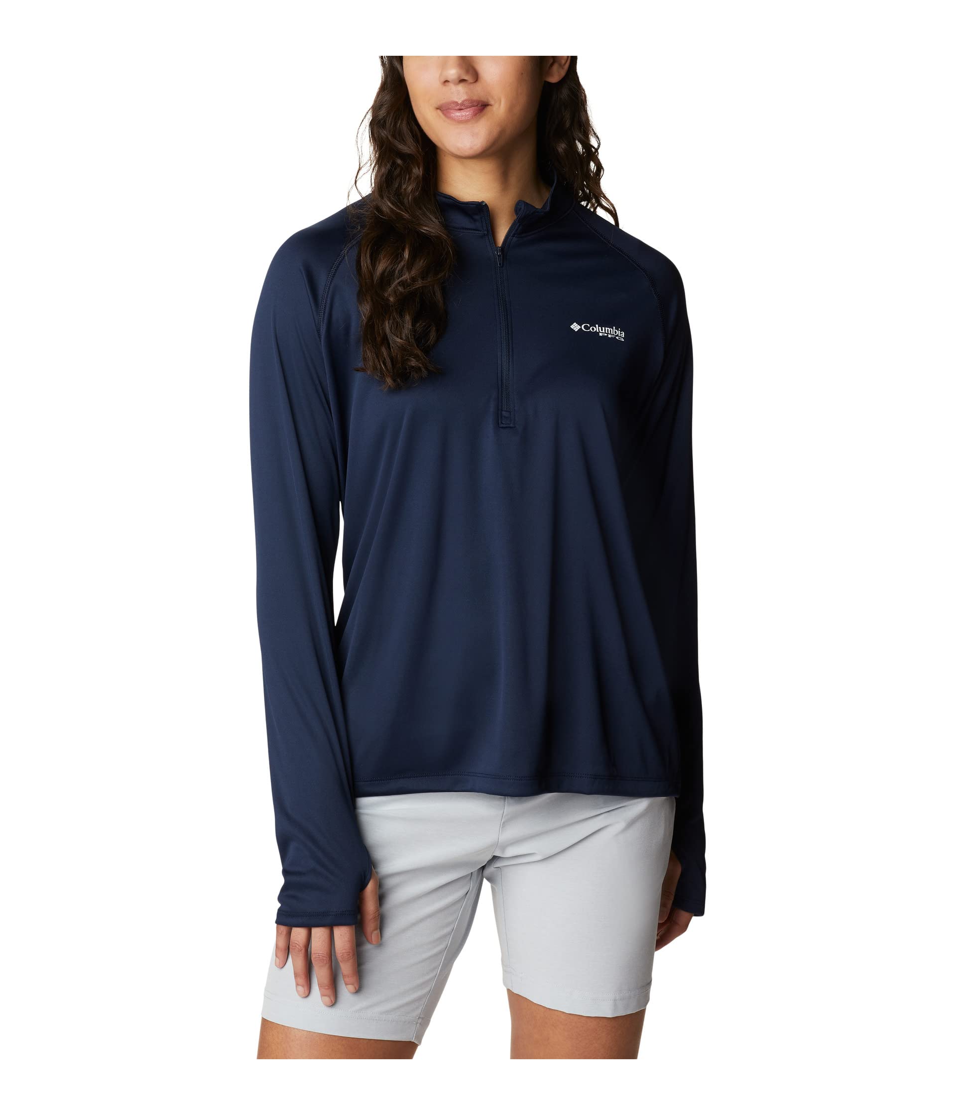 

Футболка Columbia Tidal Tee 1/4 Zip, Collegiate Navy/White LogoSee Less