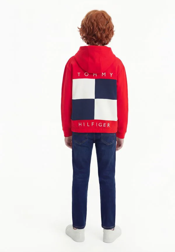 Толстовка на молнии с логотипом в стиле колор-блок и логотипом на спине Tommy Hilfiger, Primary Red — фото 2