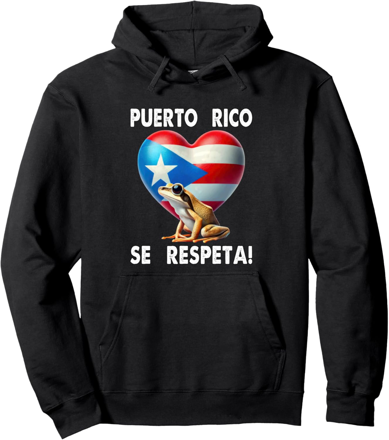

Толстовка с капюшоном Puerto Rico Se Respeta Coqui Heart Flag Love Protest Puerto Rico Se Respeta Collection, More Here, черный