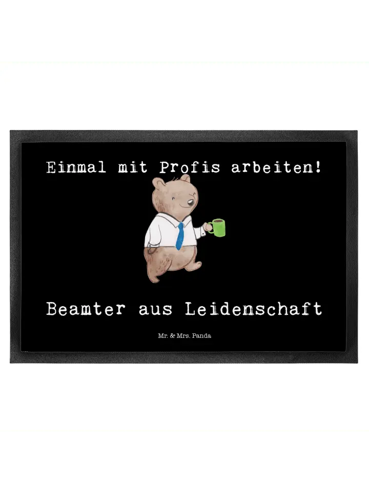 

Коврик Mr & Mrs Panda Beamter Leidenschaft, черный