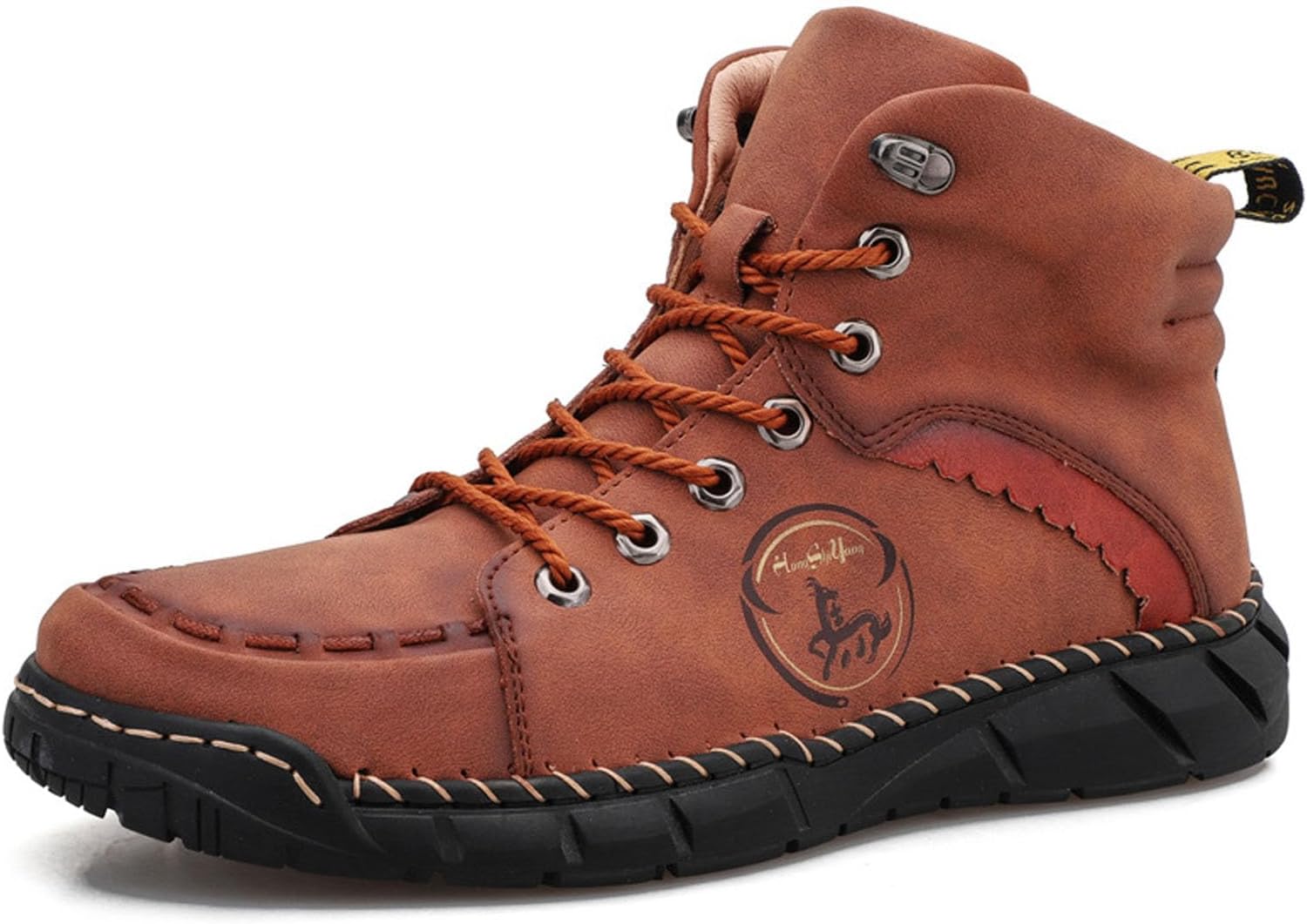 

Мужские ручной работы водонепроницаемые ботинки DONRRNDK из кожи, ретро, с шнуровкой, подошва-платформа, противоскользящие, ортопедические, безопасные, для походов, чукка, для повседневной носки и работы на улице, коричневый