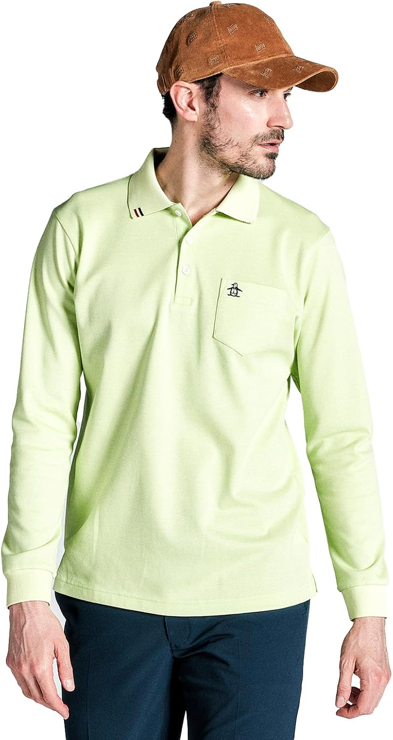 

Мужская поло-рубашка с длинным рукавом Munsing Wear MG4FLS22M, пике, в горошек, влагоотводящая, быстросохнущая, с защитой от УФ-излучения Munsingwear, лайм