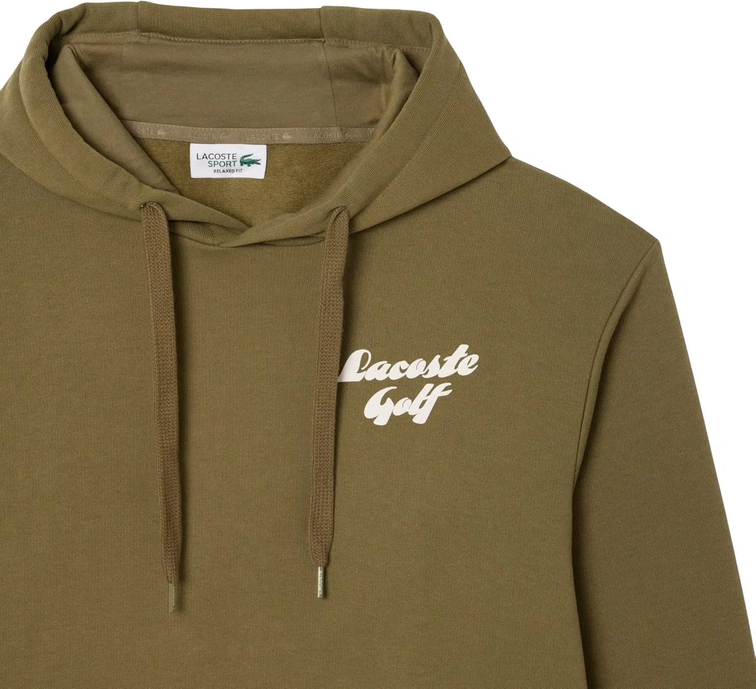 Толстовка Lacoste мужская с принтом, флисовая подкладка, для гольфа, свободный крой, 70% хлопок, 30% полиэстер — фото 2