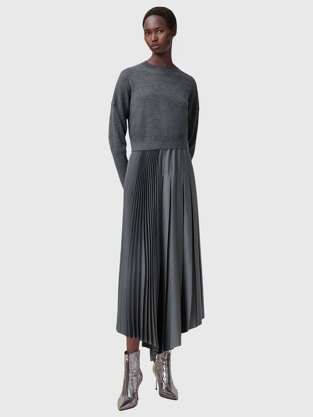 

Платье с разрезом от адрианы AllSaints, серый