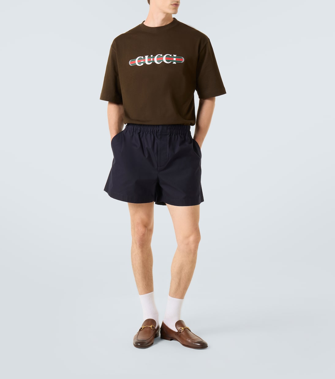 Футболка из хлопкового джерси с логотипом Gucci, Brown/Mc — фото 2