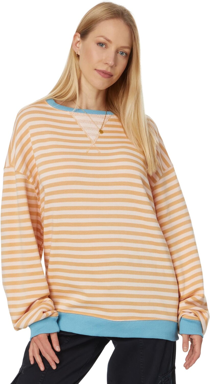 

Свитер Free People Classic Striped Crew, цвет Latte Combo