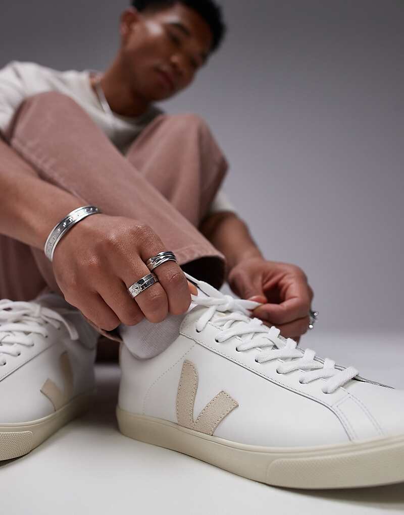 

VEJA – Esplar – Белая кожаная спортивная обувь с логотипом, Белый, VEJA – Esplar – Белая кожаная спортивная обувь с логотипом