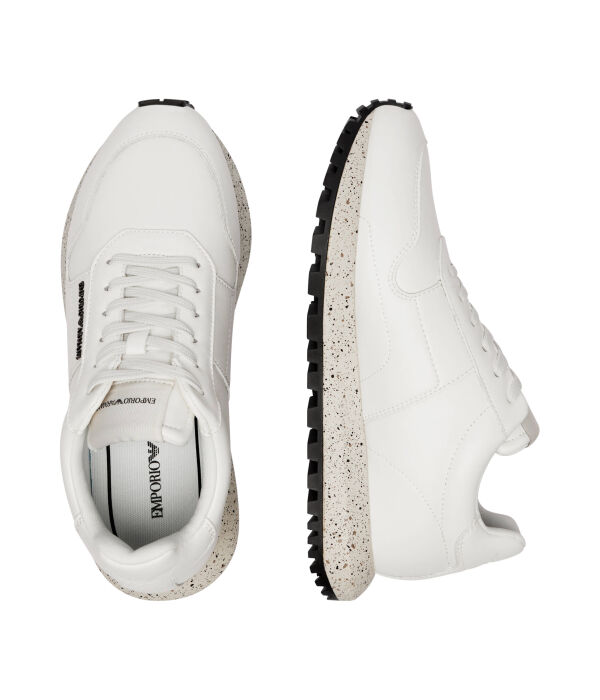 Кроссовки мужские Emporio Armani кожаные однотонные, белый — фото 4