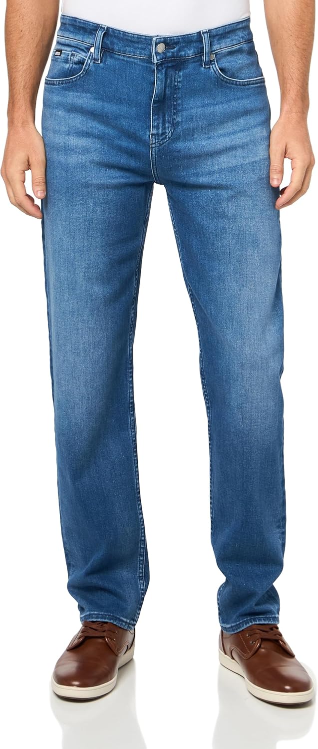 

BOSS Женские джинсы H-re.Maine с зауженным кроем и эластичным хлопком, Medium Blue
