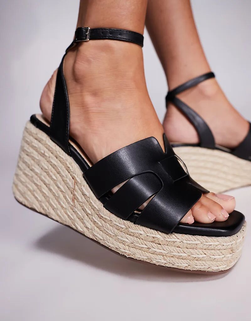 Босоножки на танкетке SIMMI Shoes Bellamy черного цвета — фото 2