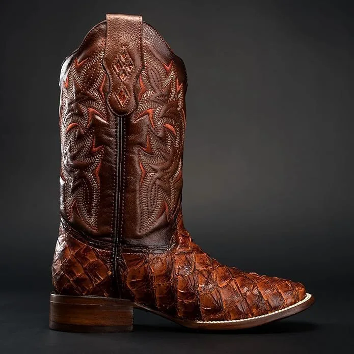 Мужские ботинки Rodeo Cartie из натуральной экзотической кожи рыбы Пираруку, квадратный носок - Shedron Generic — фото 2