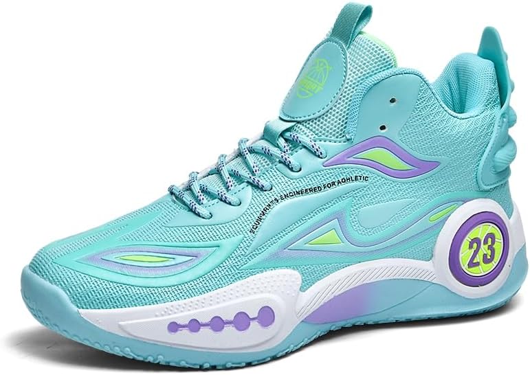 

Мужские повседневные спортивные кроссовки с шнуровкой, высокие, дышащие, противоскользящие, подходят для ходьбы, баскетбола и бега Igzbibg, зеленый