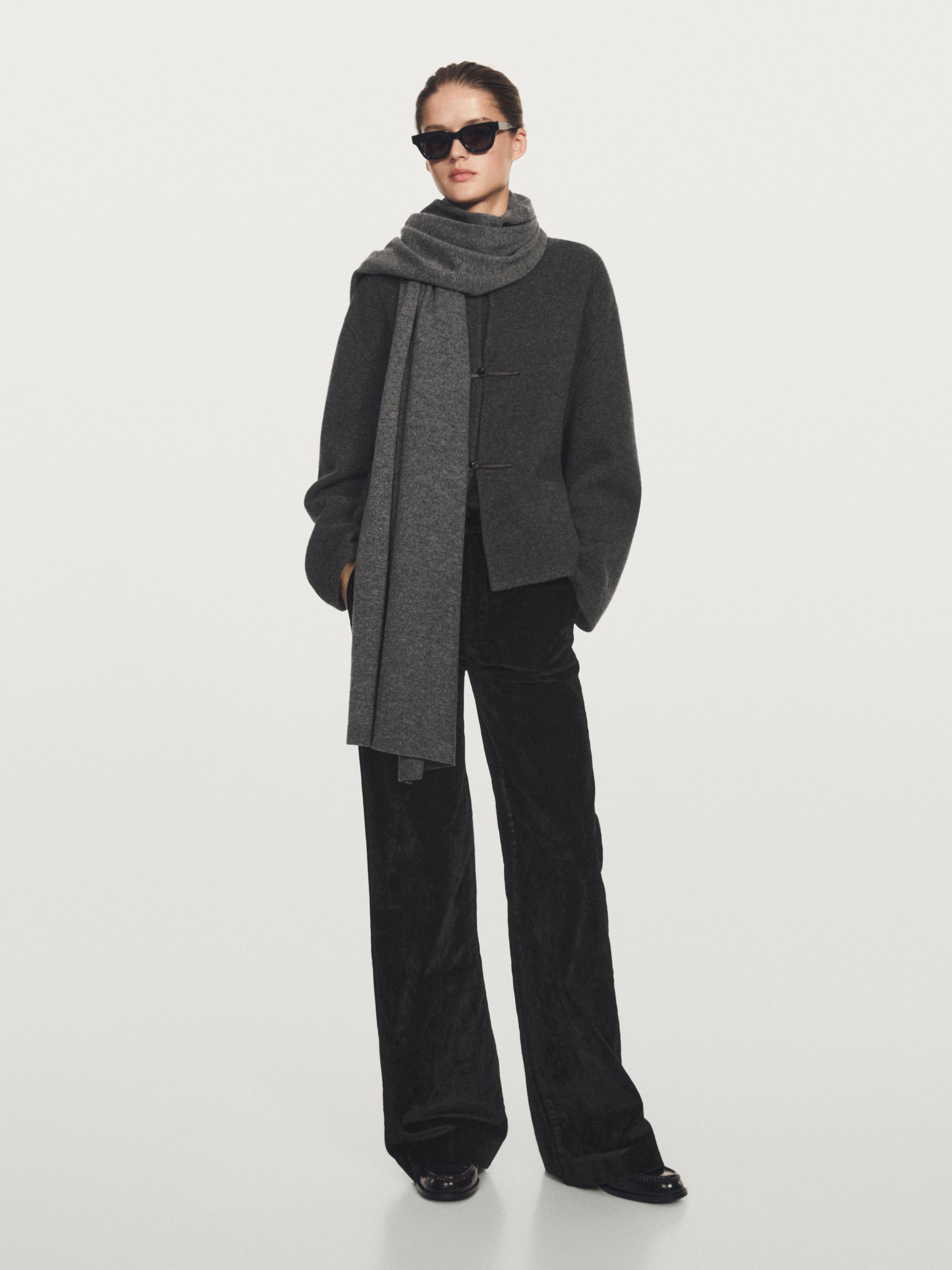 

Вязаный кардиган с пуговицами Massimo Dutti, серый