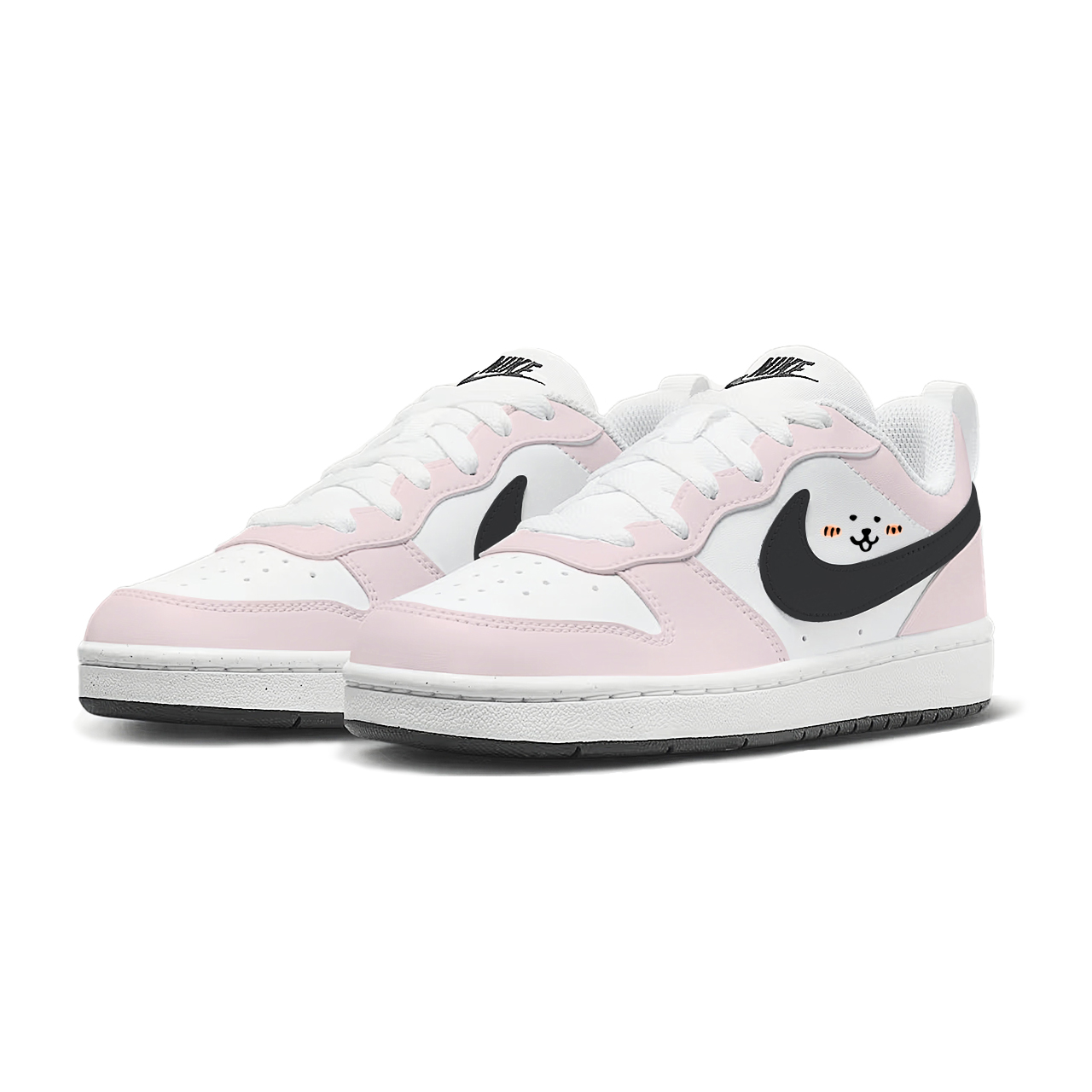 Nike Court Borough Bear Joke устойчивые к истиранию низкие детские скейтбординговые туфли Pink Unisex — фото 4