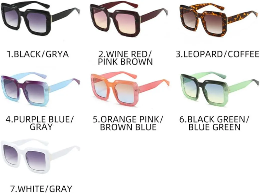 

Ретро-градиентные модные прямоугольные женские солнцезащитные очки с контрастными цветами, классические, простые, повседневные, мужские, UV400 VVTWSSW, Wine Red Pink