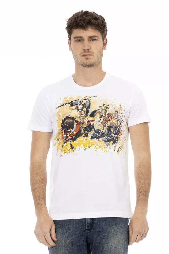 

Белая хлопковая мужская футболка Trussardi