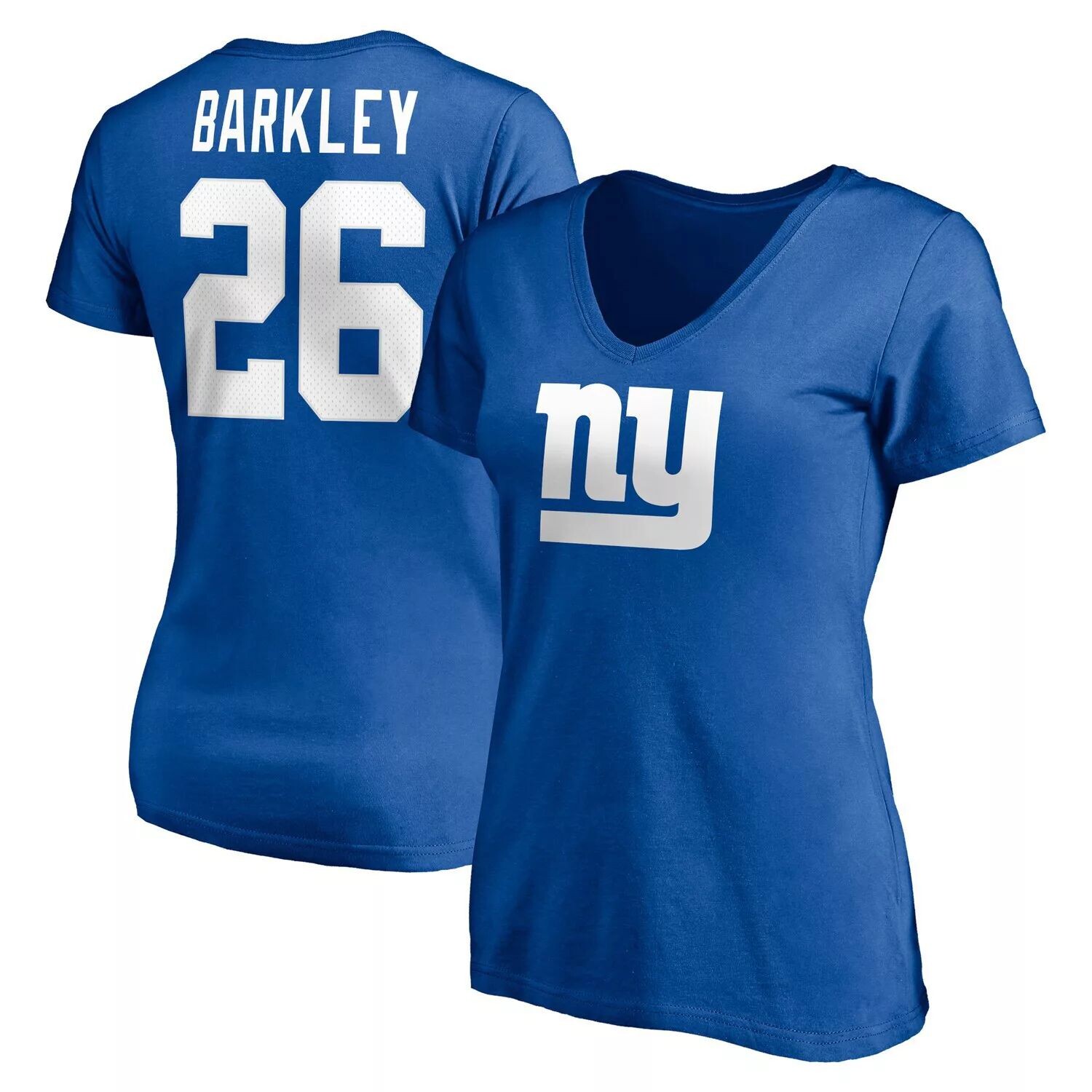 

Женская футболка с v-образным вырезом с логотипом Saquon Barkley Royal New York Giants, имя и номер игрока Fanatics Fanatics, Синий, Женская футболка с v-образным вырезом с логотипом Saquon Barkley Royal New York Giants, имя и номер игрока Fanatics Fanati