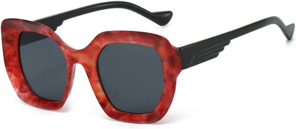 

Ретро-солнцезащитные очки квадратной формы с градиентным переходом цвета черепаховой панцири для женщин, роскошная оправа, модные мужские очки с защитой от УФ-излучения UV400 TVTBBVV, Red Hawksbill Black