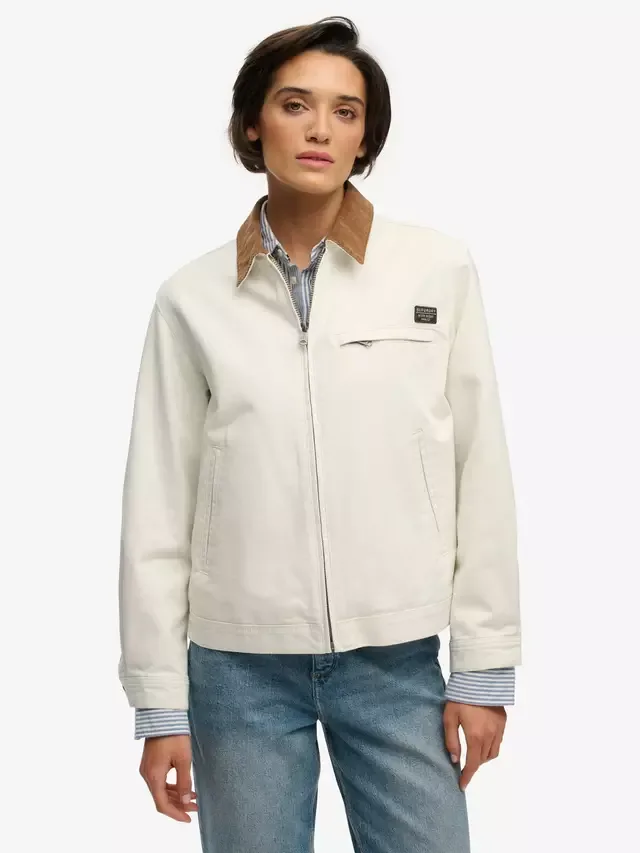 Куртка ранчо с вельветовым воротником Superdry, Off White — фото 4