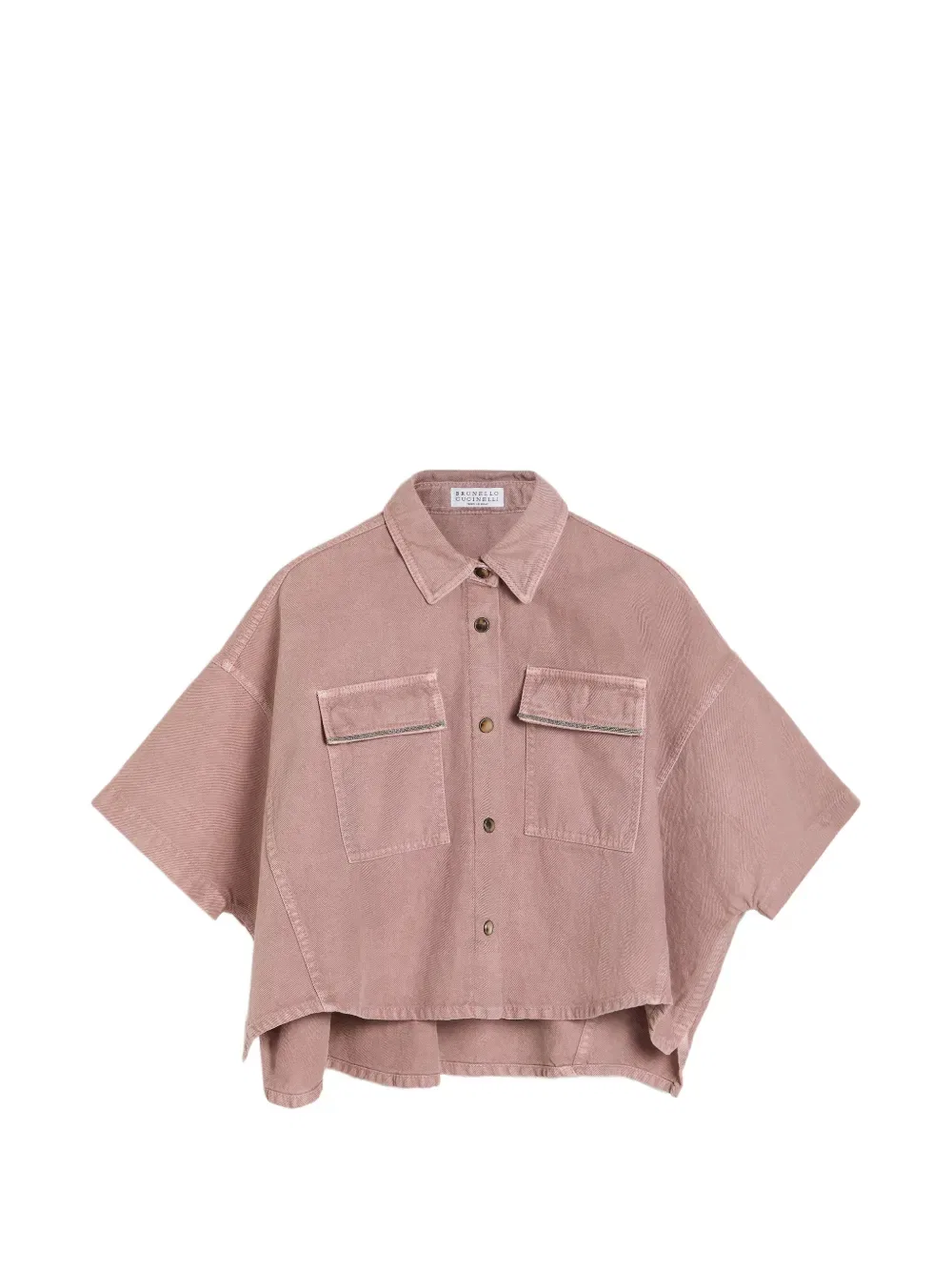 Куртка с карманом, окрашенная в готовом виде Brunello Cucinelli Kids, розовый