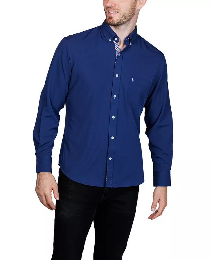 

Мужская однотонная меланжевая футболка с длинным рукавом Performance Tailorbyrd, синий