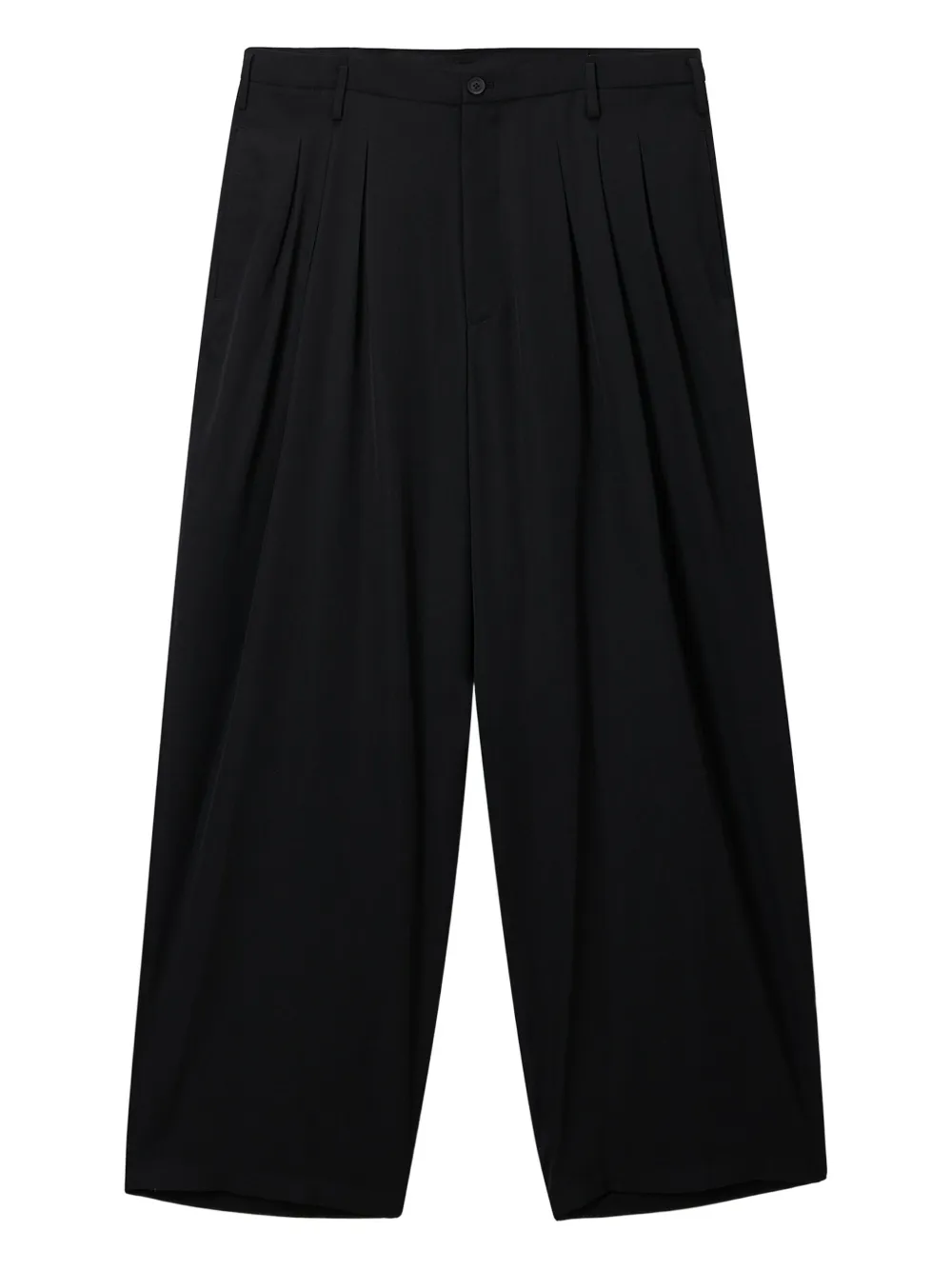 

Брюки из шерсти со складками Yohji Yamamoto, черный