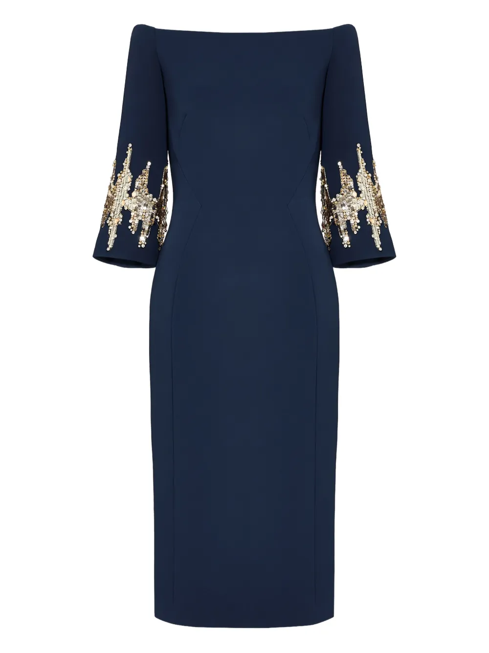 

Платье миди Aster с пайетками Jenny Packham, синий