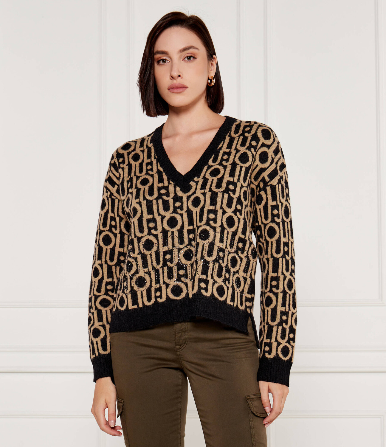 

Свитер из шерсти Liu Jo Relaxed fit, бежевый