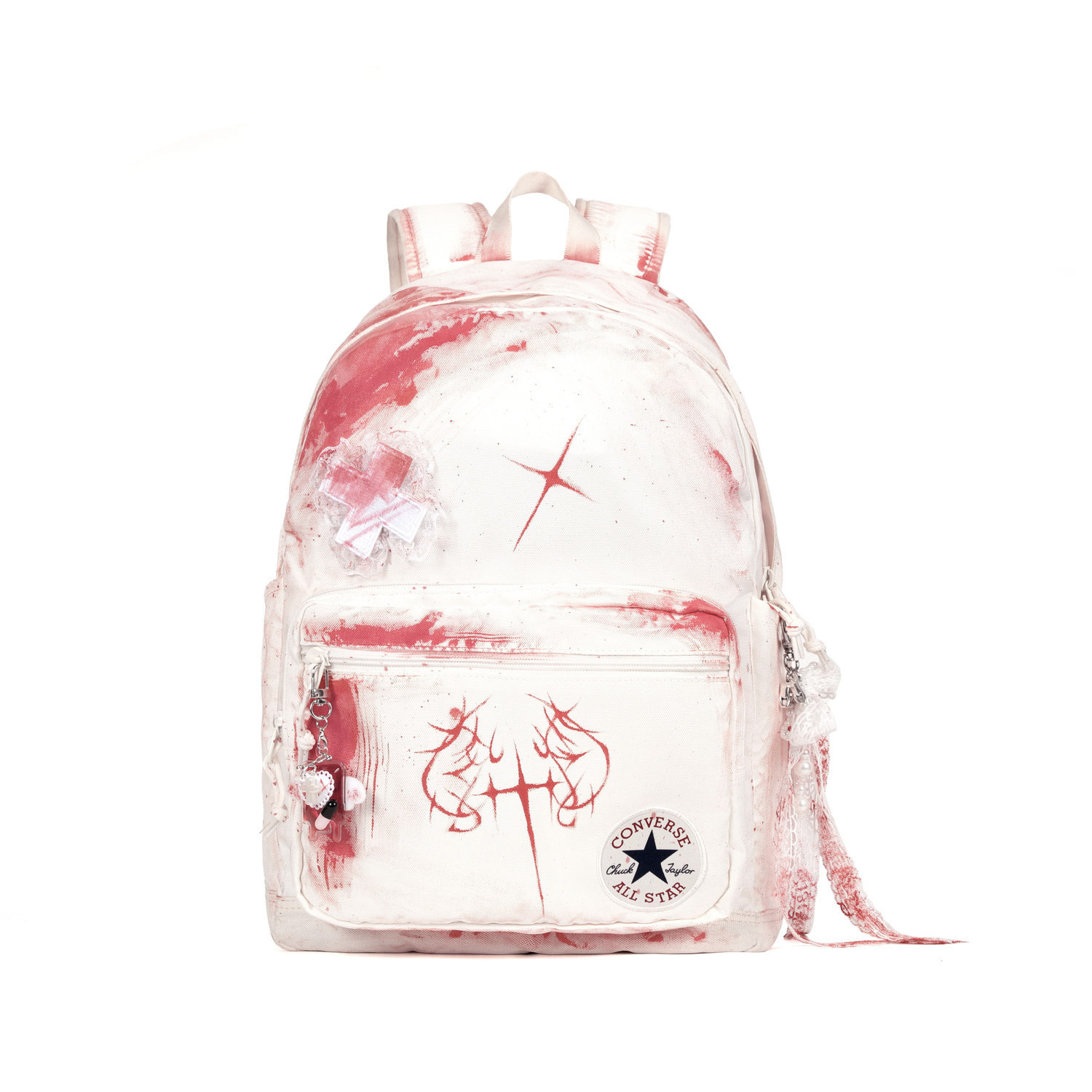 

Рюкзак из полиэстера обычный унисекс красно-белый Converse, бело-красный