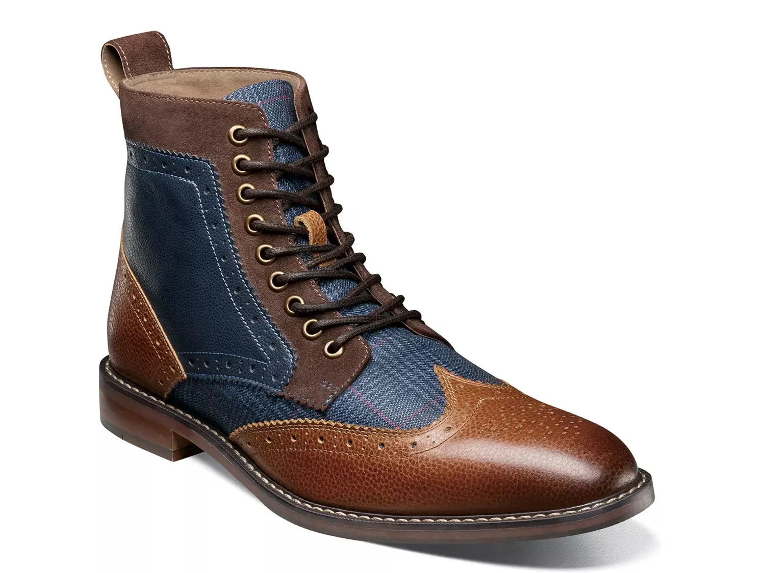 

Ботинки Wingtip Finnegan Stacy Adams, Navy/Cognac