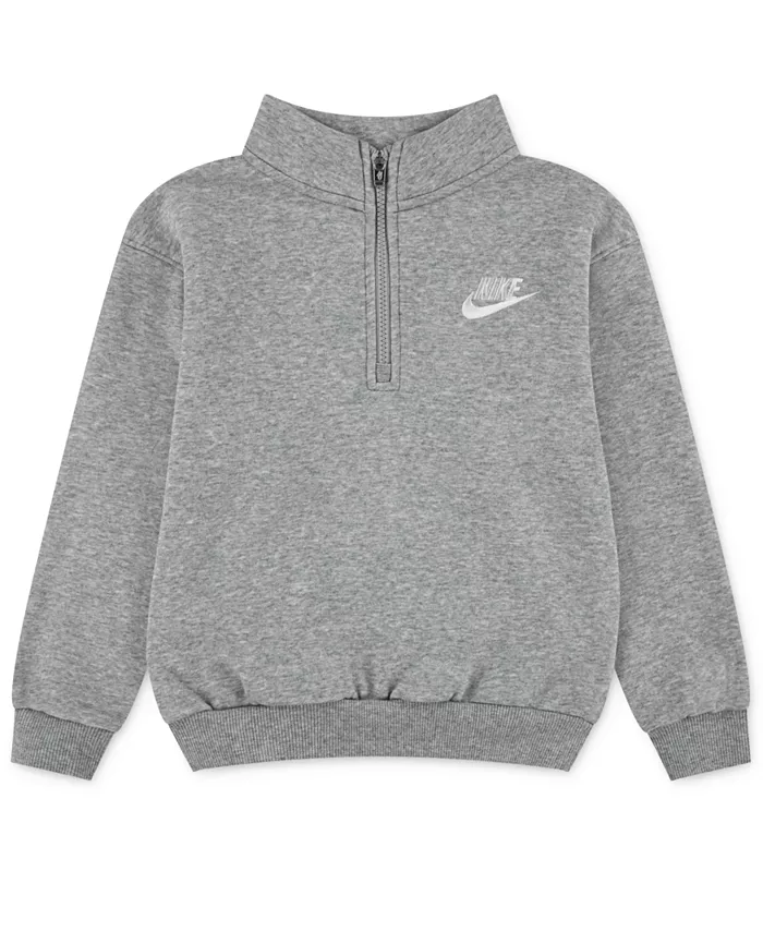 

Толстовка Toddler & Little Kids Neutral Quarter-Zip Long-Sleeve Top Nike, серый