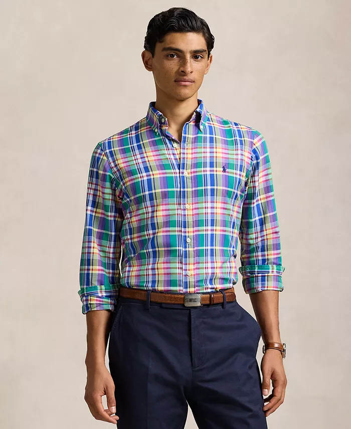 

Мужская классическая оксфордская рубашка Performance Polo Ralph Lauren, фиолетовый