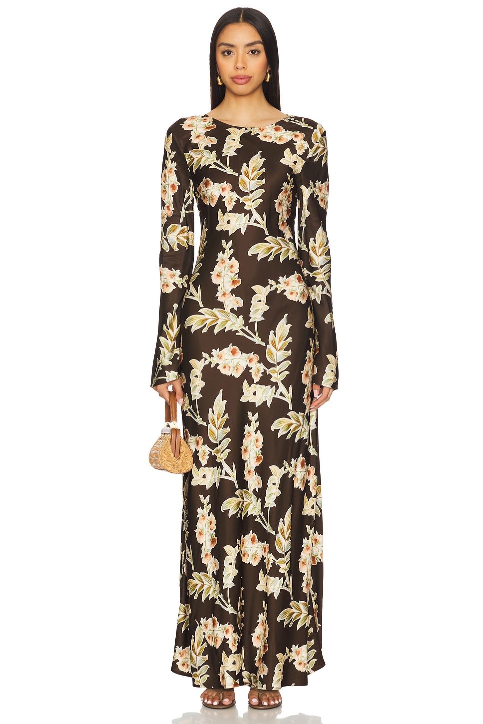

Maxi-платье Faroe Faithfull The Brand, chocolate jardin floral