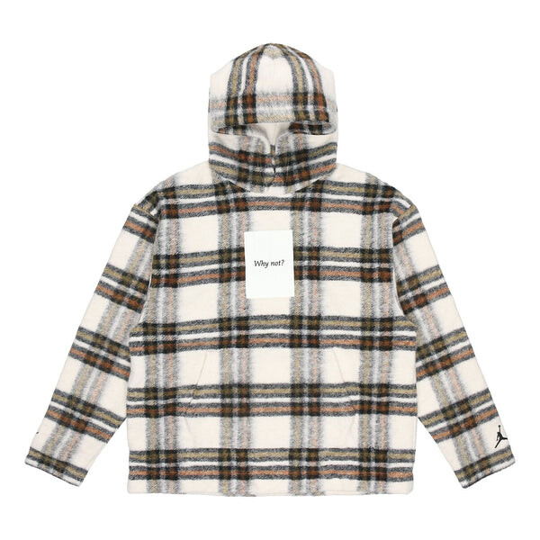 

Толстовка Air Jordan 'Why Not' Printed Plaid Wool Hooded Sweater For Men Brown, желтый